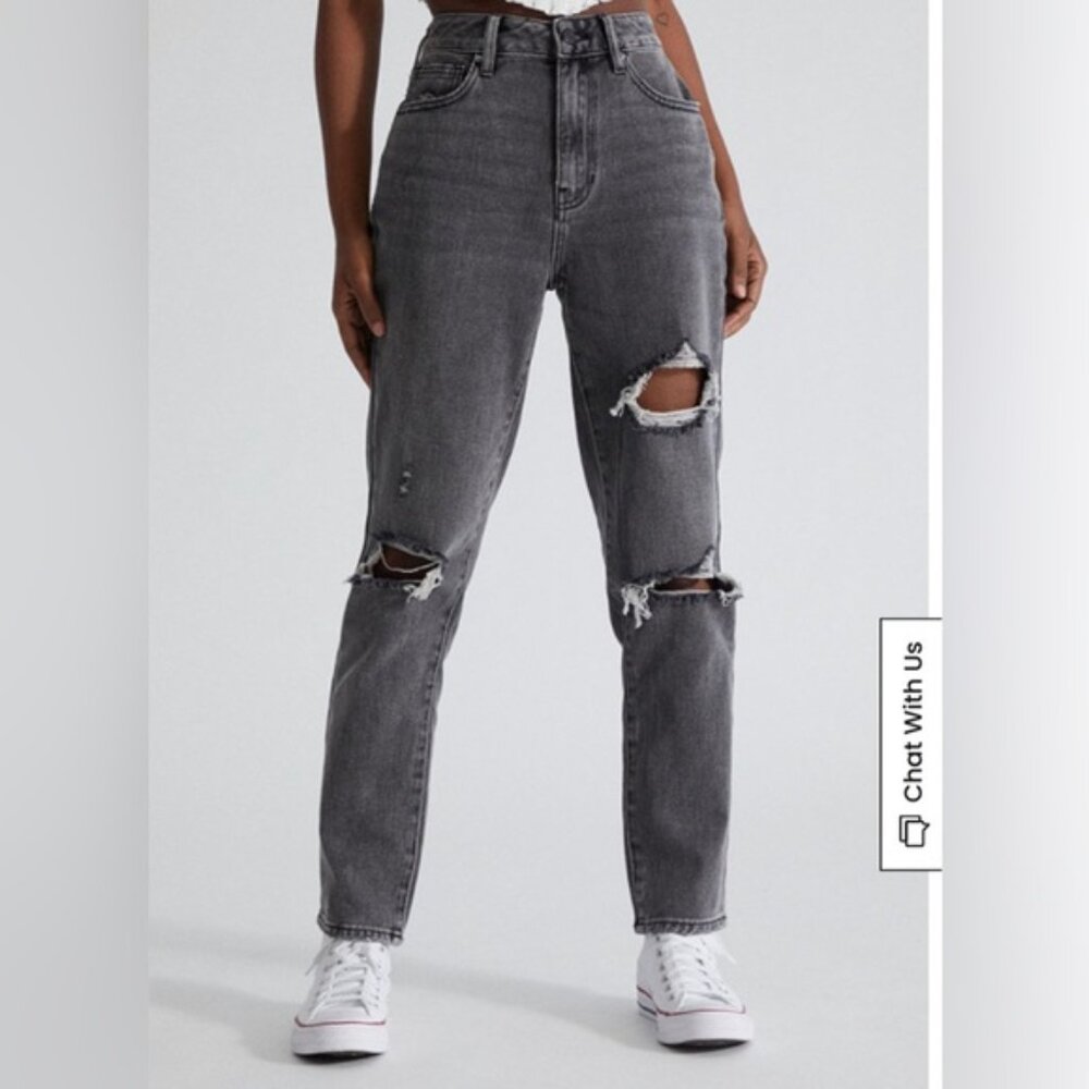 Pacsun Faded Black Ripped Mom Jeans